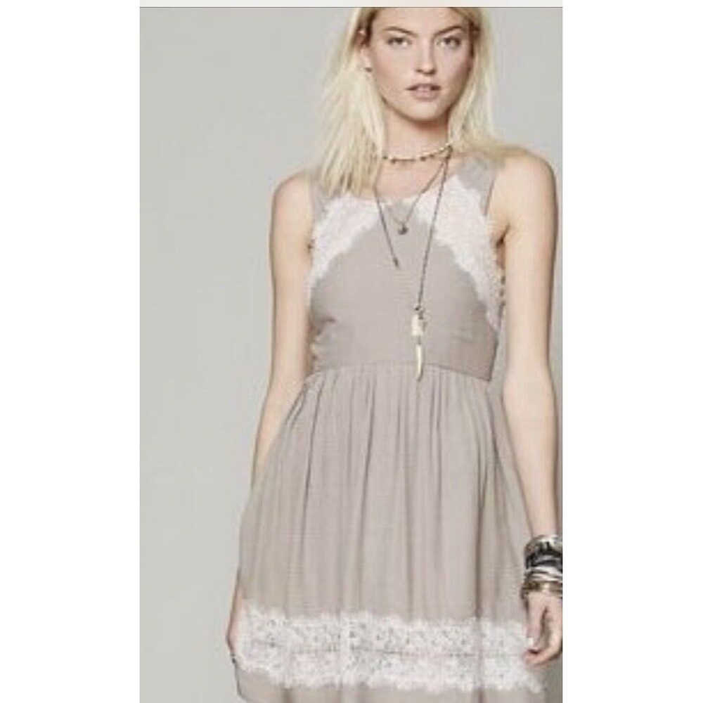 Free People Women's Dress Tea Taupe Sleeveless Dress Size 8 NWT